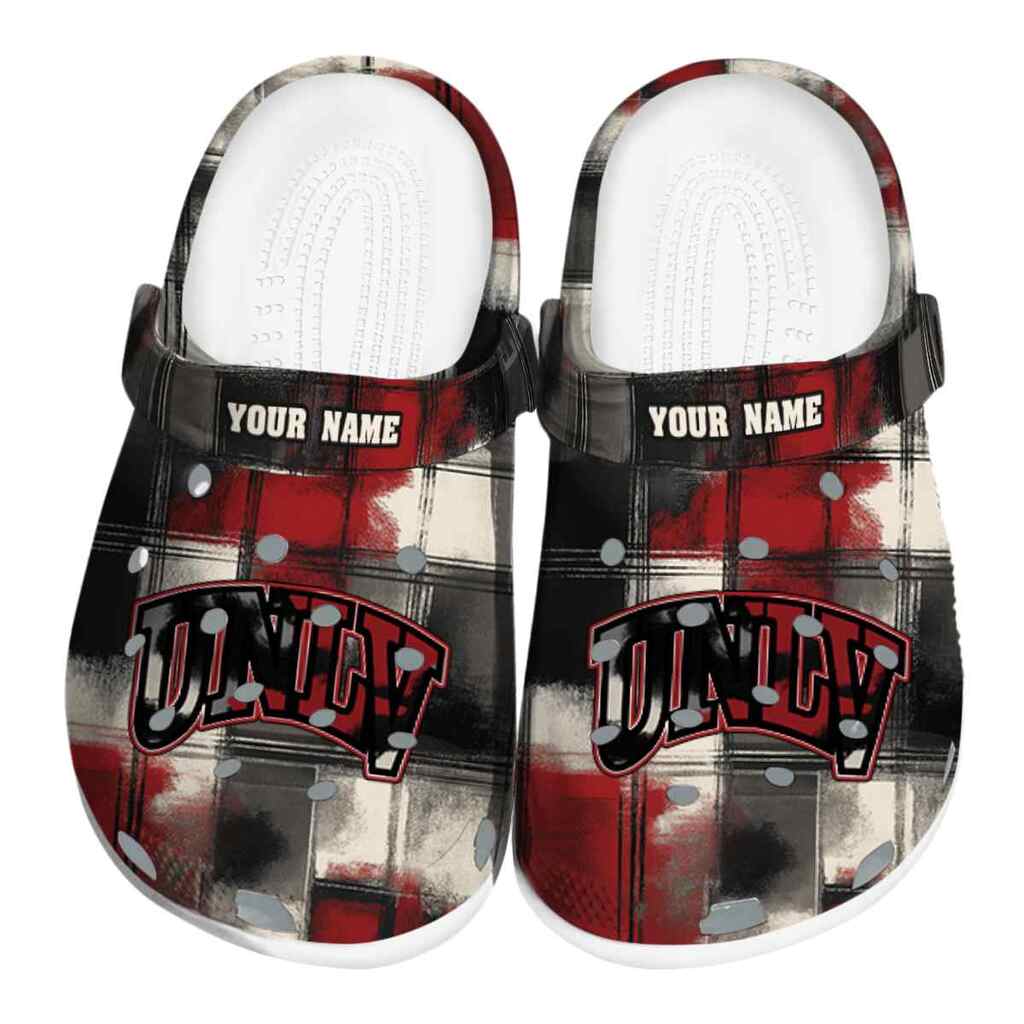 Personalized UNLV Rebels Plaid Fusion ClogTVC1801776