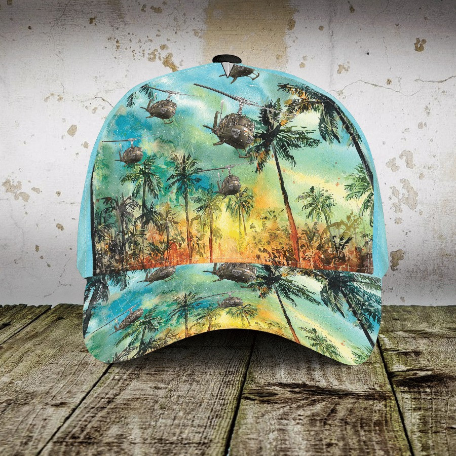 Personalized US Army Bell UH-1 Huey Hawaiian Summer Hats for Man, US Army Bell UH-1 Classic Cap for Dad Trucker Hats Custom Hats Gifts For Men & Women