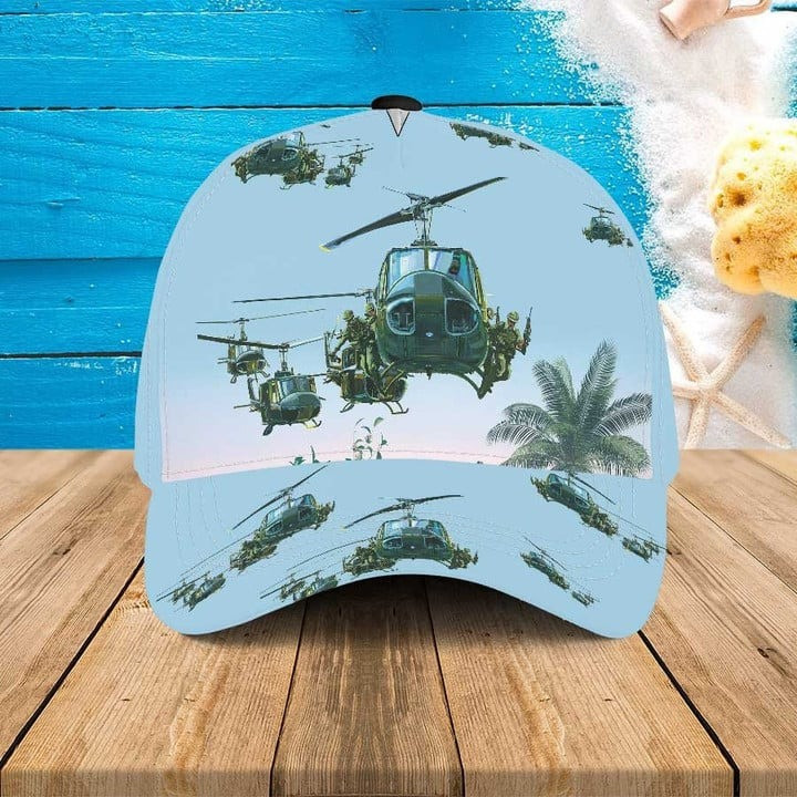 Personalized US Army Bell UH-1 Huey Hawaiian Summer Hats for Man, US Army Bell UH-1 Classic Cap for Dad Trucker Hats Custom Hats Gifts For Men & Women