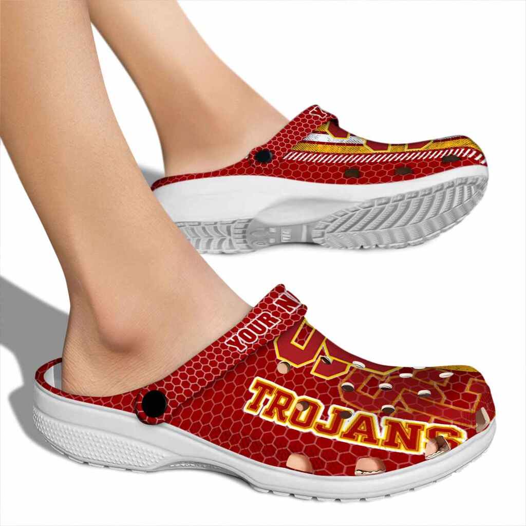 Personalized USC Trojans Contrasting Stripes ClogTVC180161 - Image 2