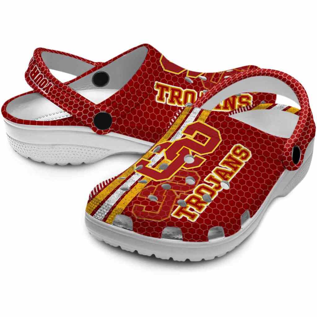 Personalized USC Trojans Contrasting Stripes ClogTVC180161 - Image 3