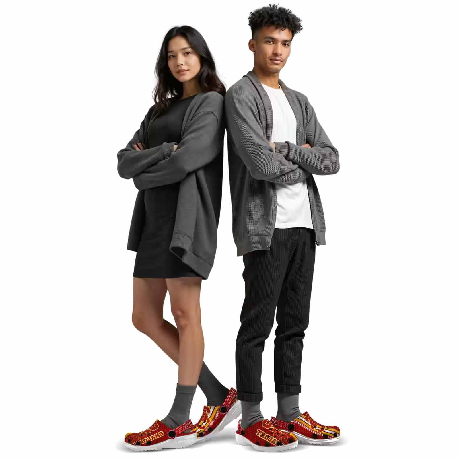 Personalized USC Trojans Contrasting Stripes ClogTVC180161 - Image 7