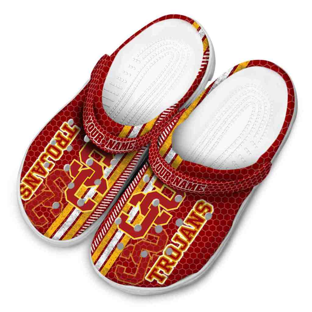 Personalized USC Trojans Contrasting Stripes ClogTVC180161 - Image 4