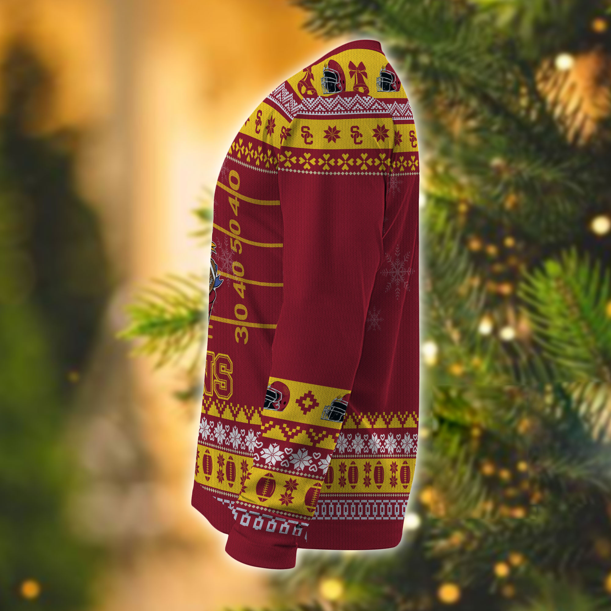 Personalized USC Trojans Mickey Ugly Christmas Sweater Adult 3D Funny Matching for family - Image 4