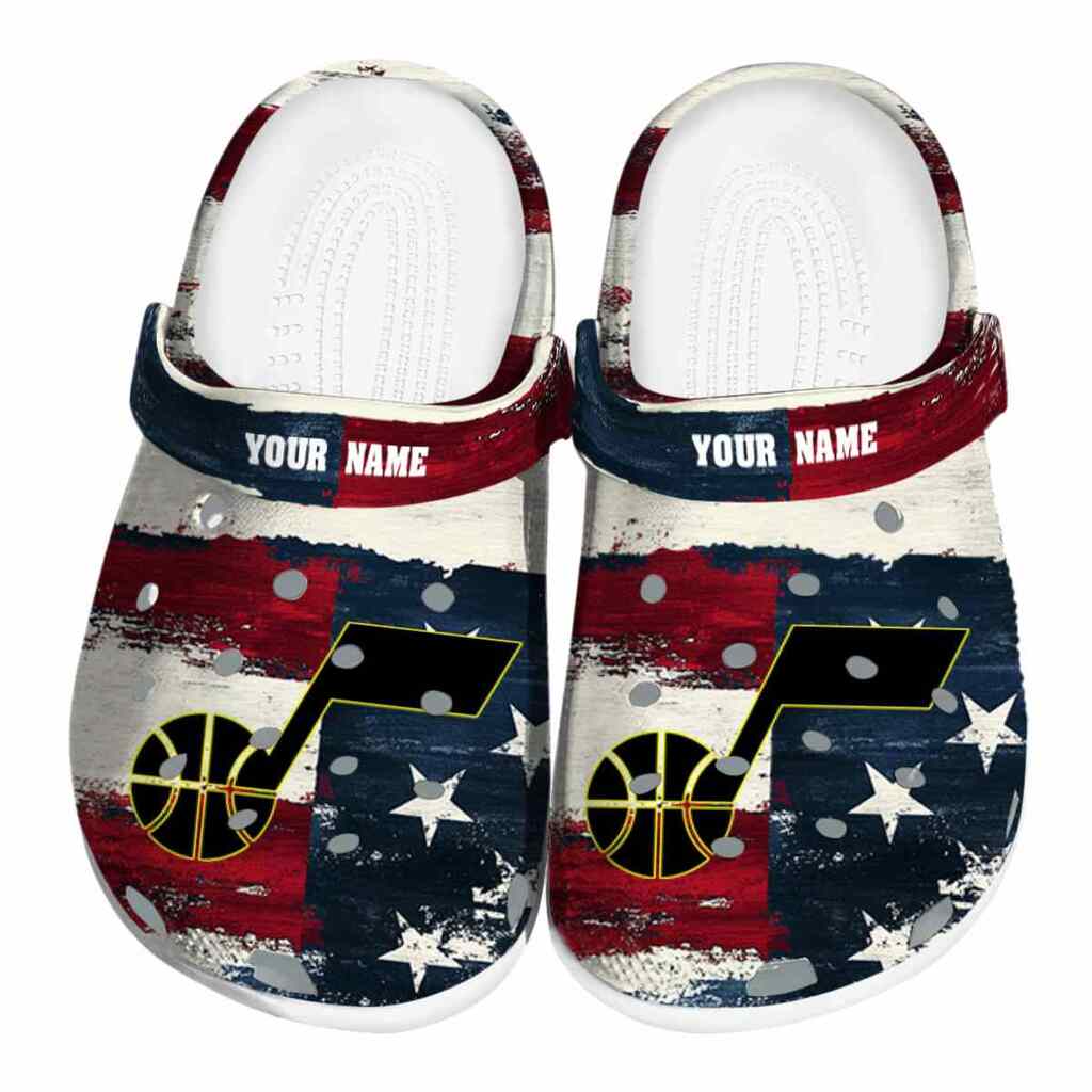 Personalized Utah Jazz Patriotic Stripes ClogTVC1801733