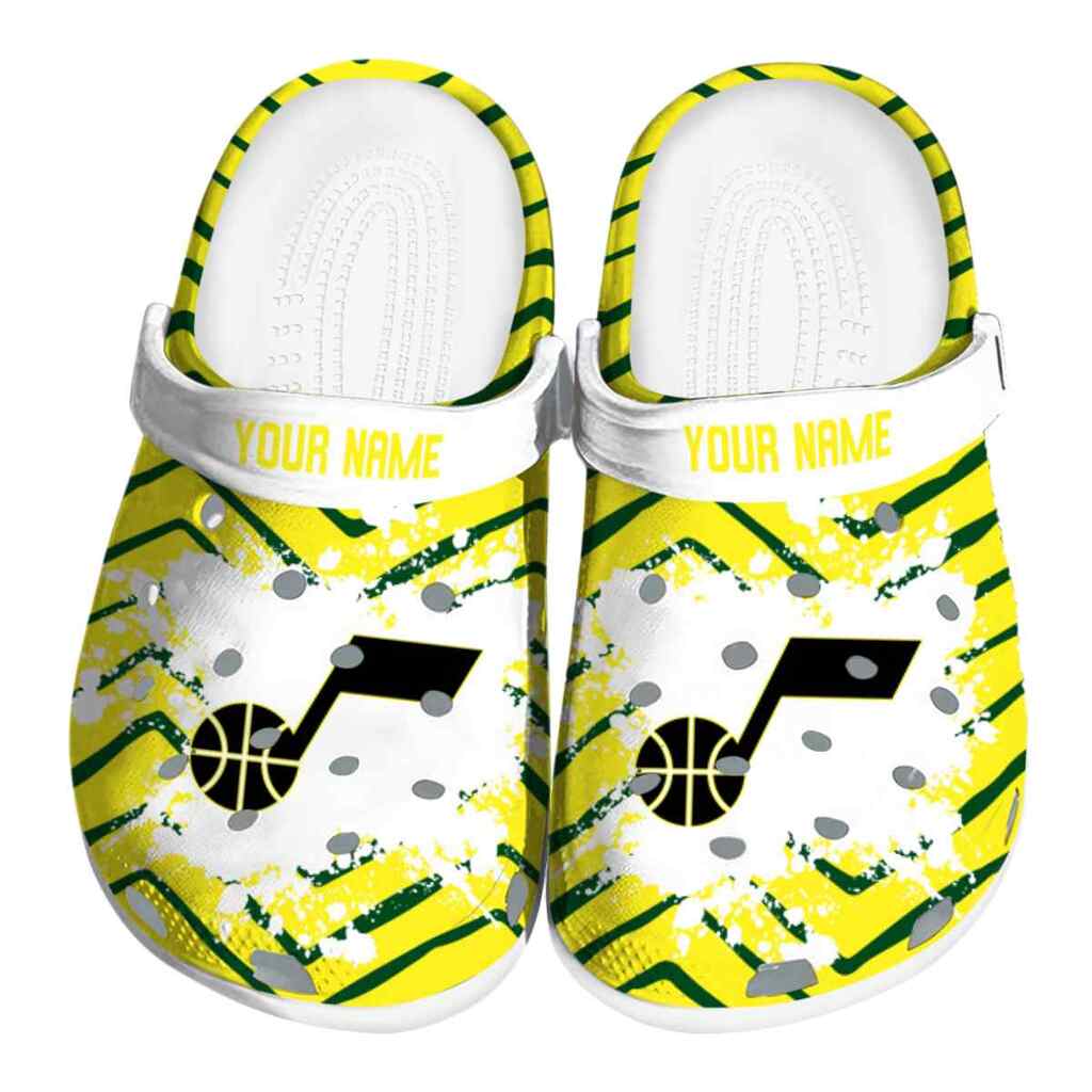 Personalized Utah Jazz Zigzag Paint Burst ClogTVC1801734