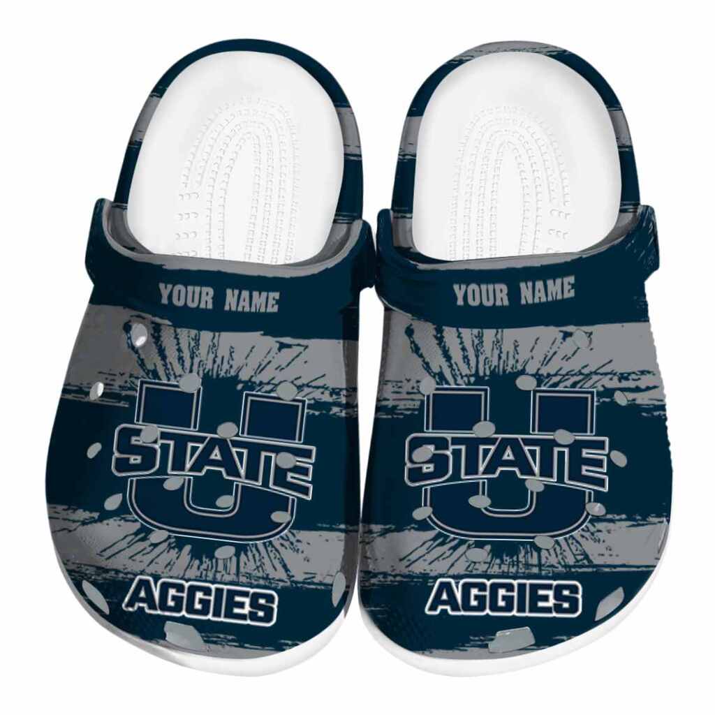Personalized Utah State Aggies Paint Splatter Graphics ClogTVC1801744