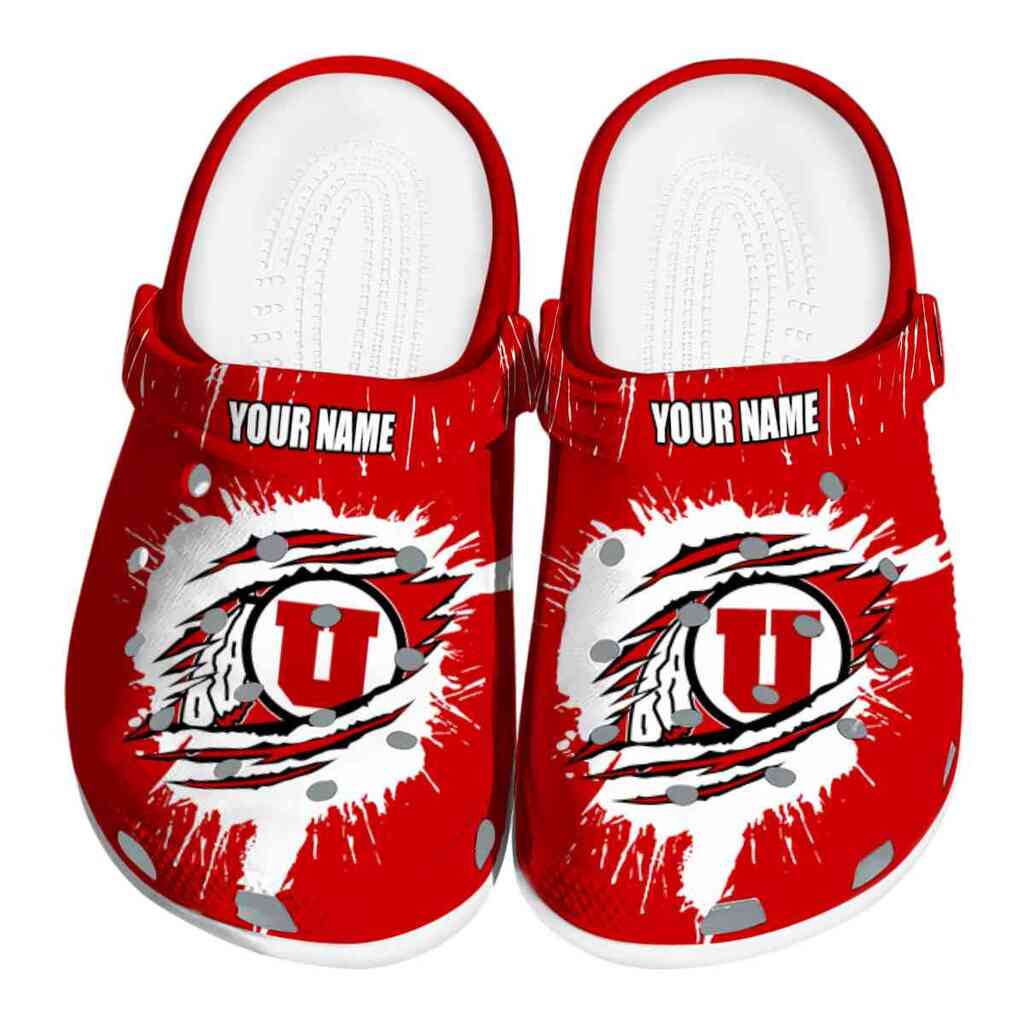 Personalized Utah Utes Splash Motif Background ClogTVC180166