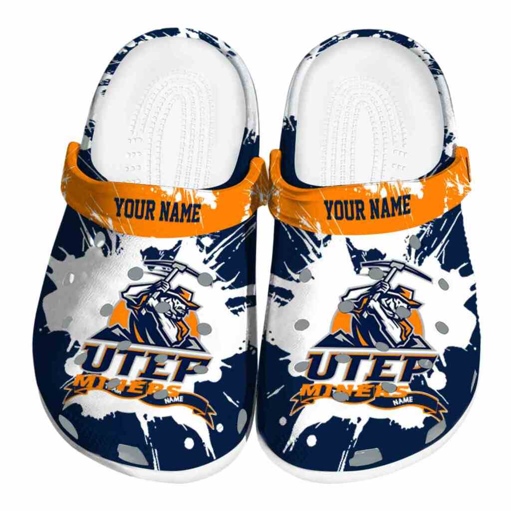 Personalized UTEP Miners Splatter Pattern ClogTVC1801743