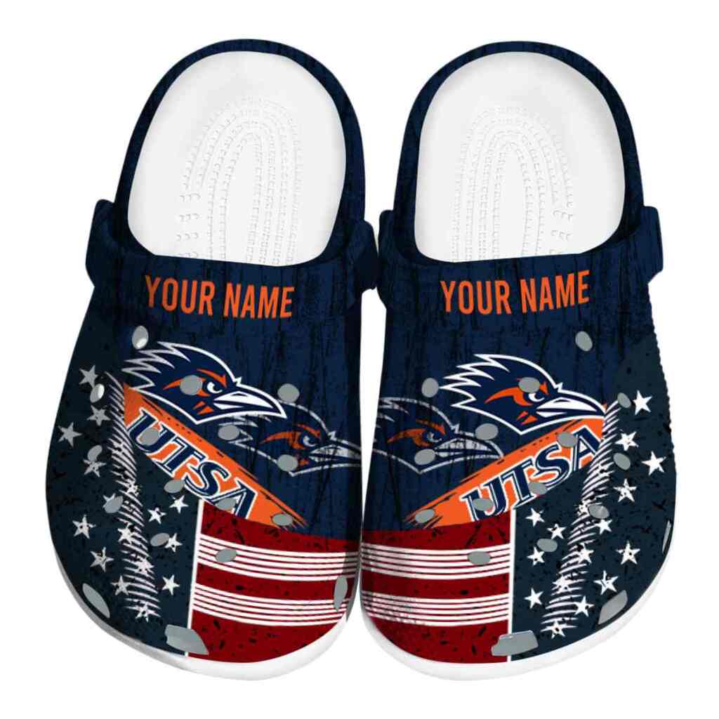 Personalized UTSA Roadrunners Star-Spangled Side Pattern ClogTVC1801743