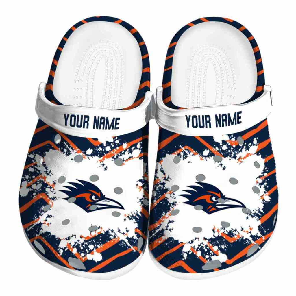 Personalized UTSA Roadrunners Zigzag Paint Burst ClogTVC1801797