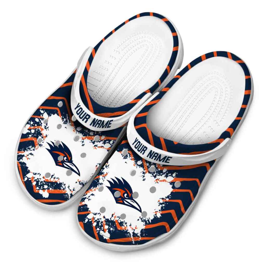 Personalized UTSA Roadrunners Zigzag Paint Burst ClogTVC1801797 - Image 4