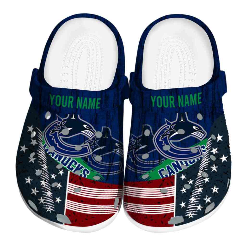 Personalized Vancouver Canucks Star-Spangled Side Pattern ClogTVC1801861