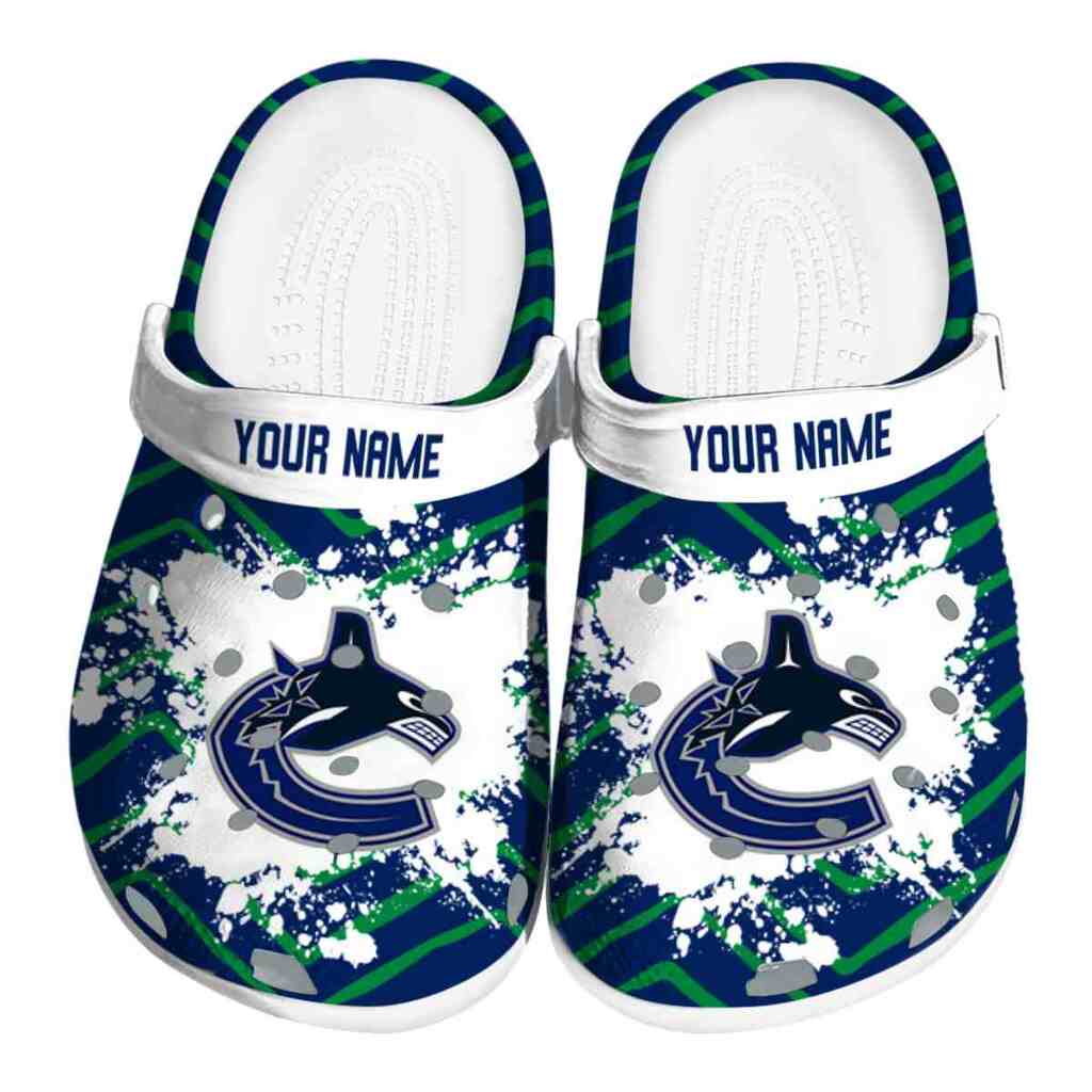 Personalized Vancouver Canucks Zigzag Paint Burst ClogTVC1801906