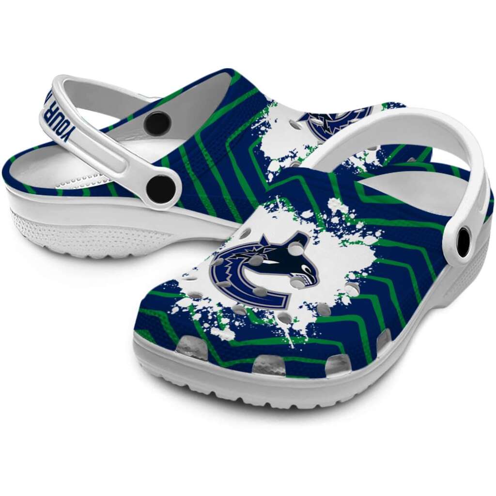 Personalized Vancouver Canucks Zigzag Paint Burst ClogTVC1801906 - Image 3