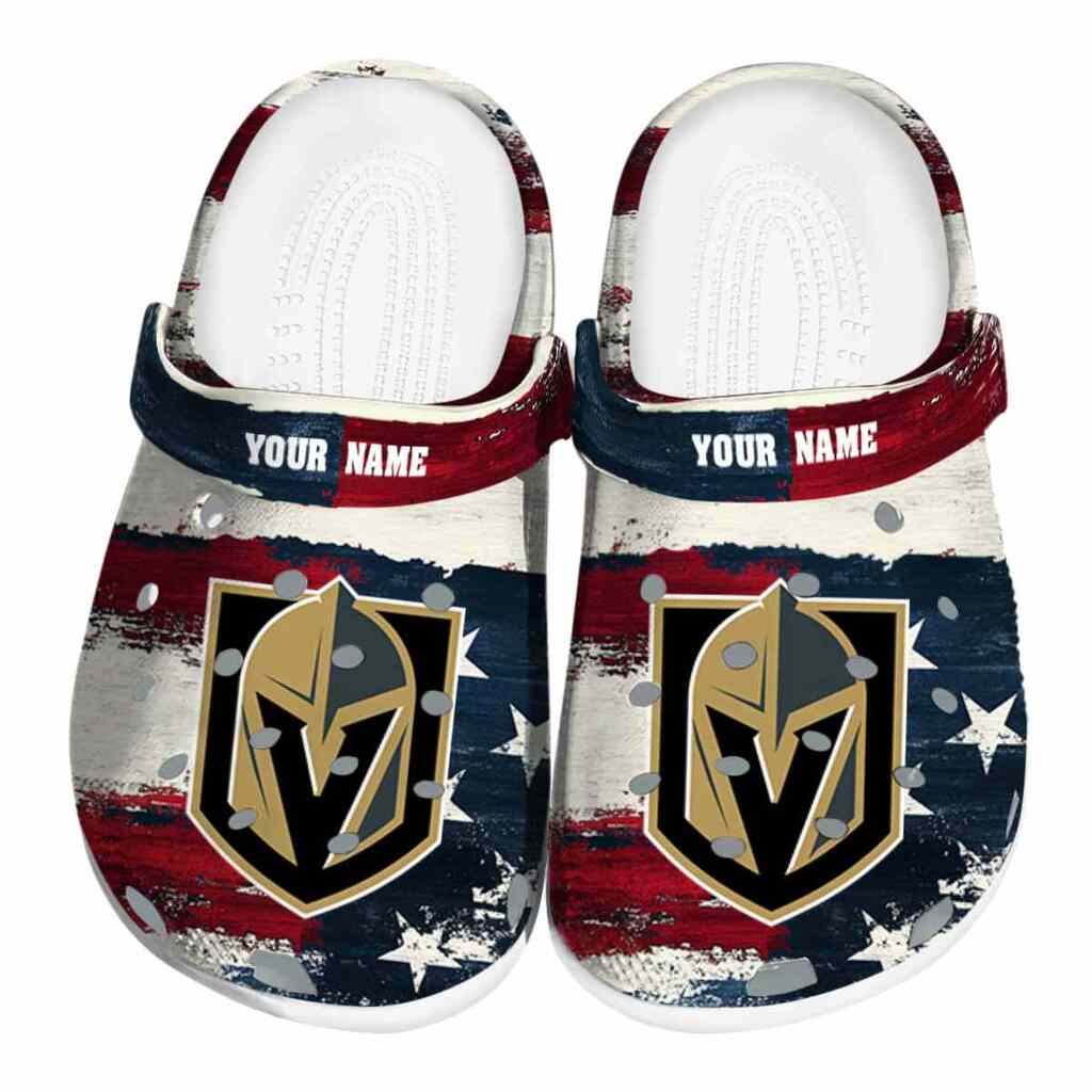 Personalized Vegas Golden Knights Patriotic Stripes ClogTVC1801892