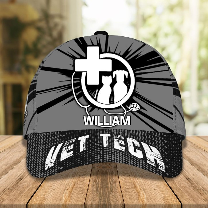 Personalized Vet Tech 3D Baseball Cap for Female Vet Tech for Pet, Vet Tech Hat Trucker Hats Custom Hats Gifts For Men & Women
