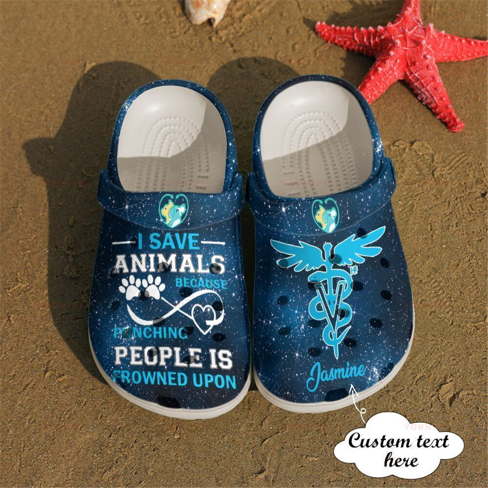 Personalized Vet Techi Save Animals Gift For Lover Rubber clog Shoes Comfy Footwear