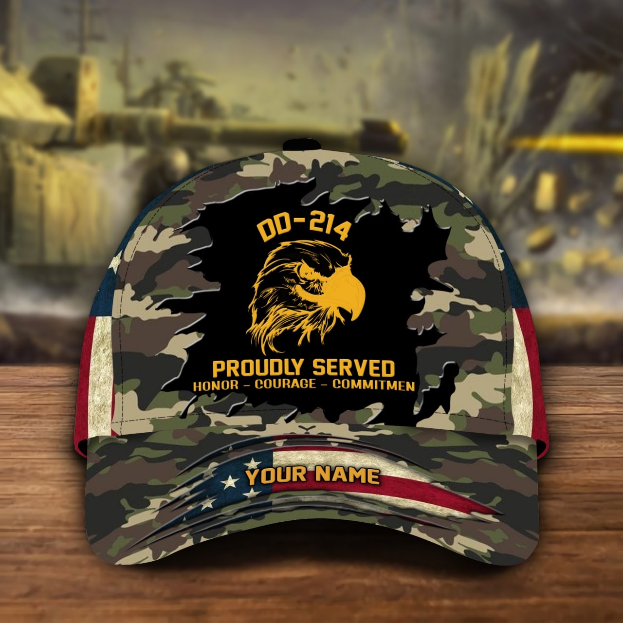 Personalized Veteran All Over Print Classic Cap, Premium Veteran 3D Honor Courage Baseball Cap Trucker Hats Custom Hats Gifts For Men & Women