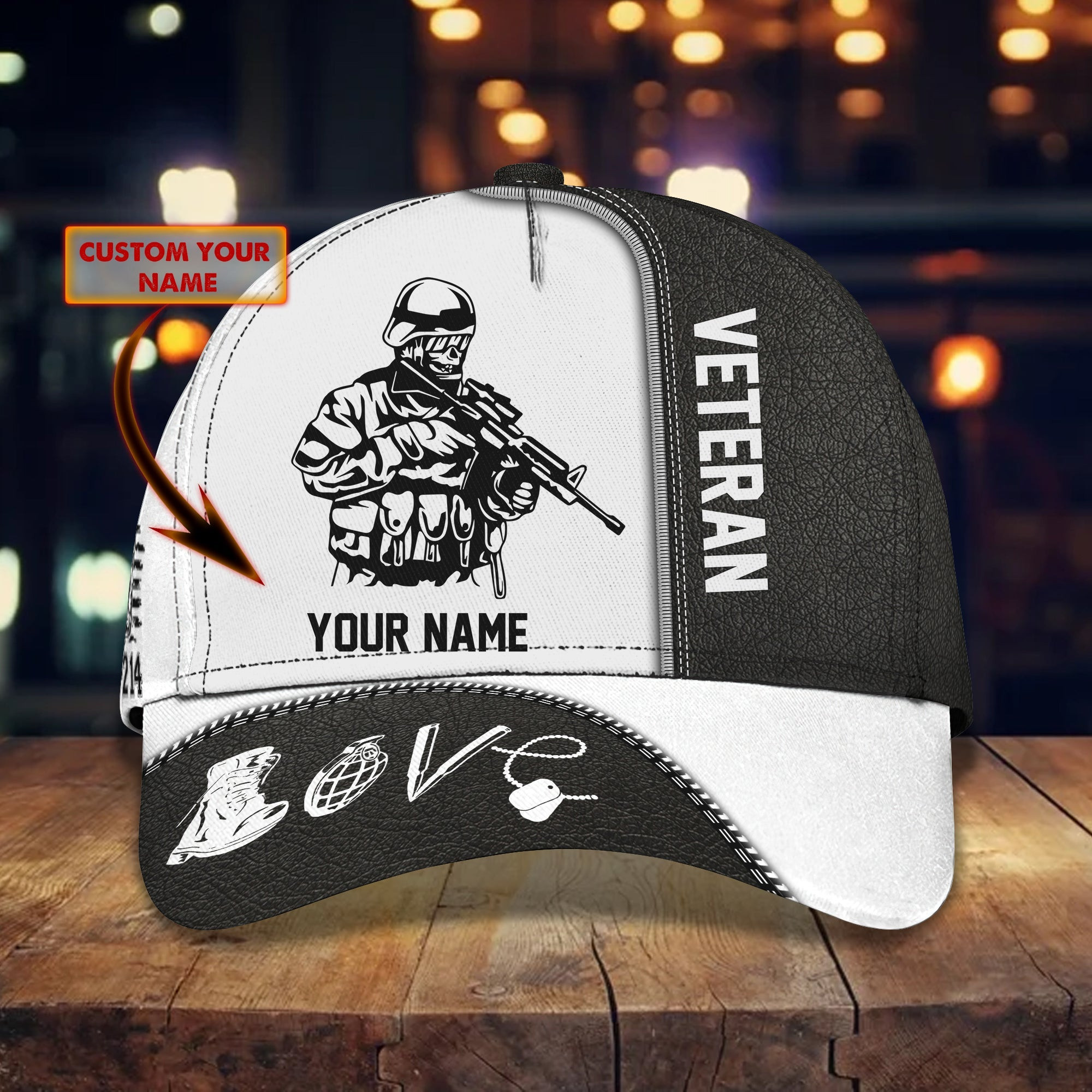 Personalized Veteran Cap - Custom Classic Name Hat Trucker Hats Custom Hats Gifts For Men & Women
