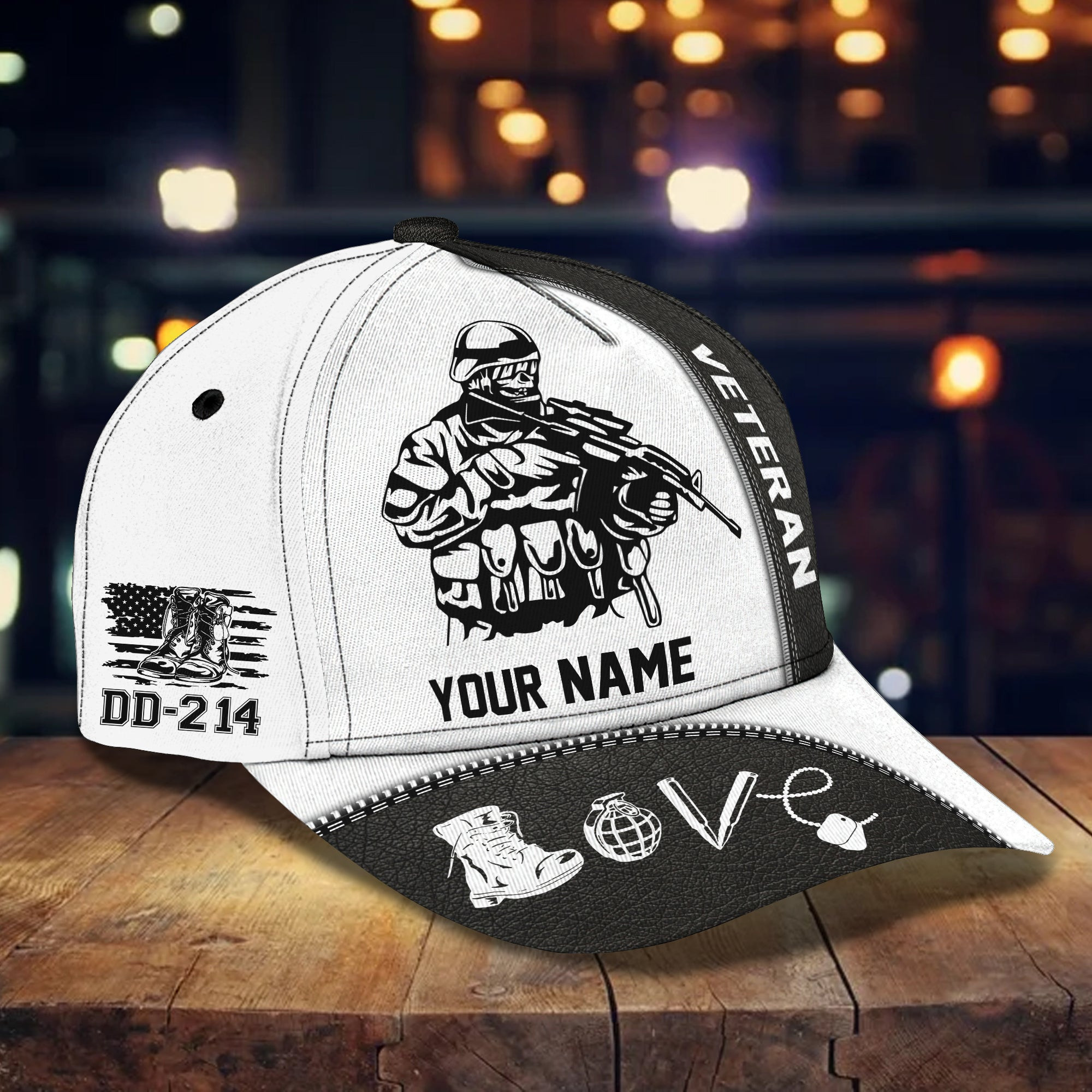 Personalized Veteran Cap - Custom Classic Name Hat Trucker Hats Custom Hats Gifts For Men & Women