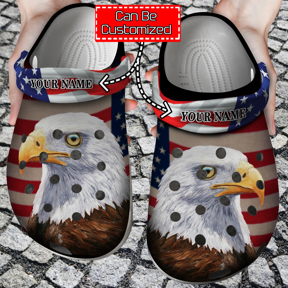 Personalized Veterans - Eagle America Flag Veterans Gift Clog Shoes For Men And Women