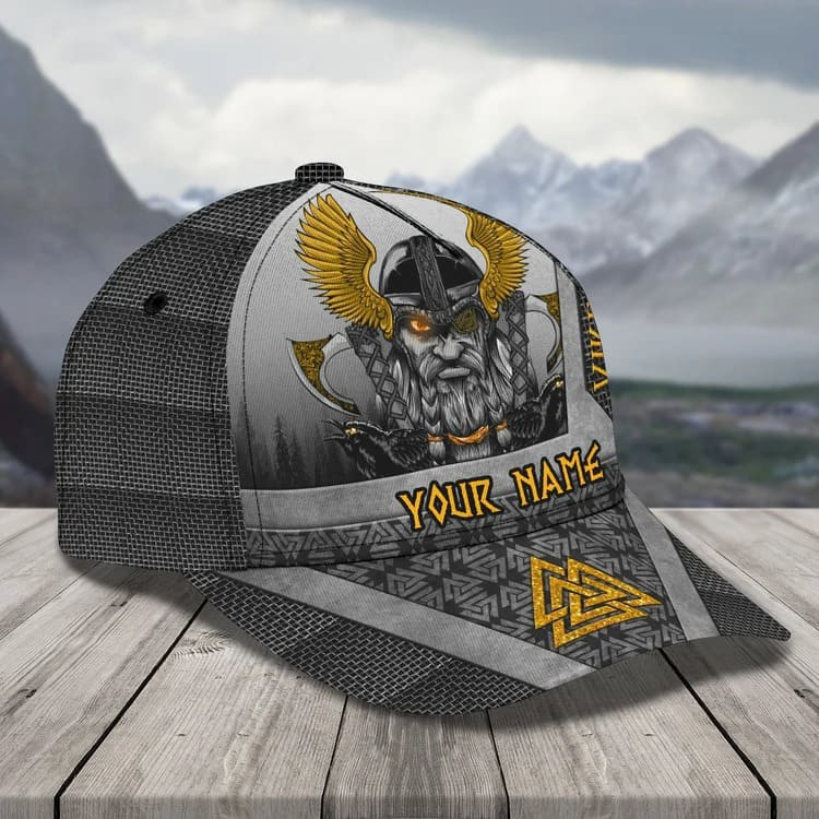 Personalized Viking Art Baseball Cap for Viking Lovers, Custom Name Viking Hat Trucker Hats Custom Hats Gifts For Men & Women