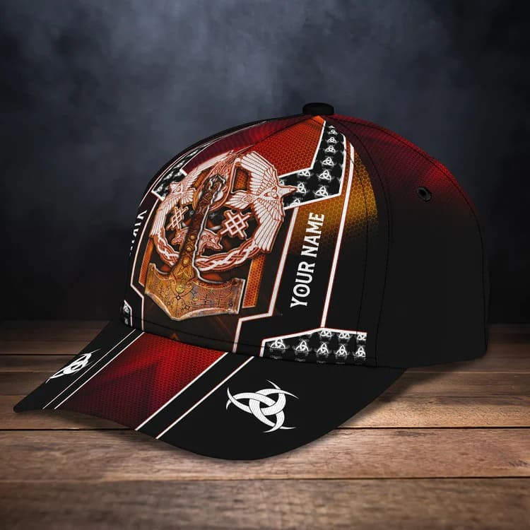 Personalized Viking Art Baseball Cap for Viking Lovers, Custom Name Viking Hat Trucker Hats Custom Hats Gifts For Men & Women
