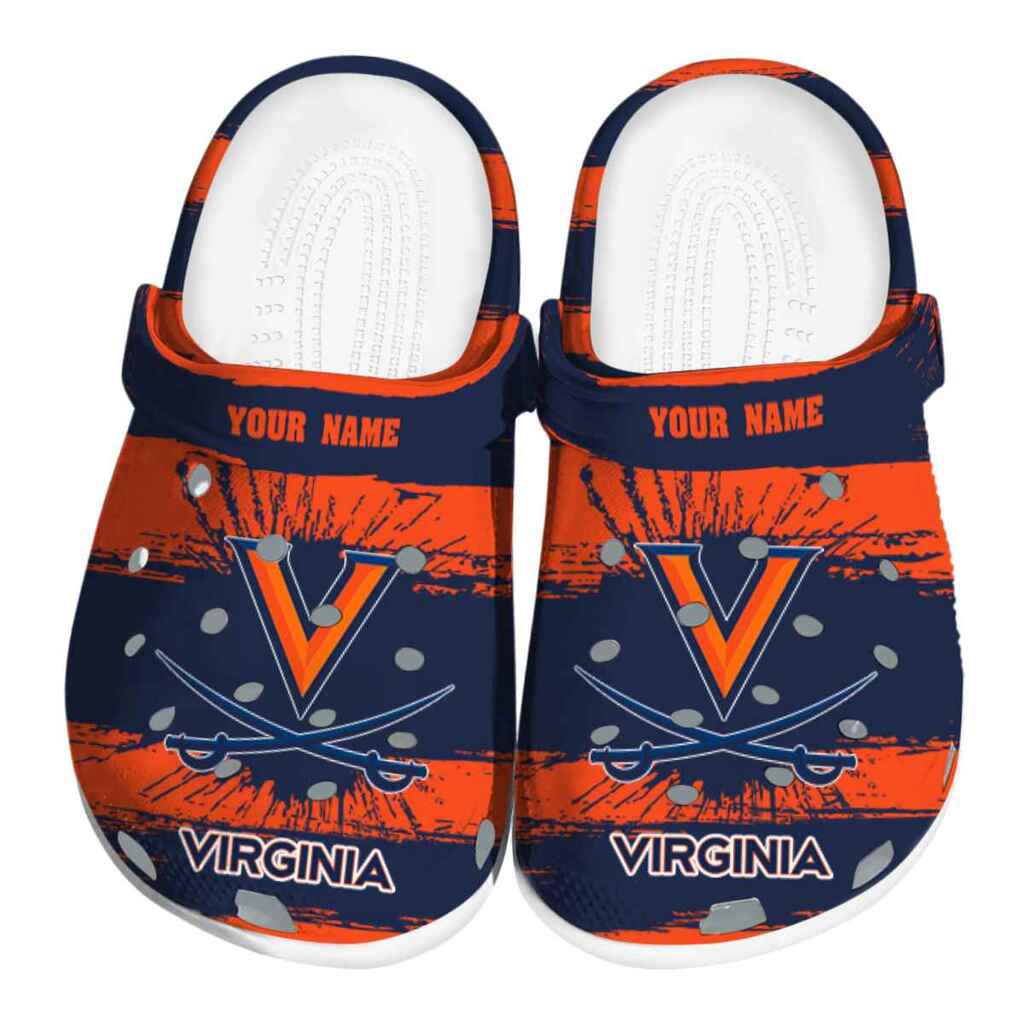 Personalized Virginia Cavaliers Paint Splatter Graphics ClogTVC1801745