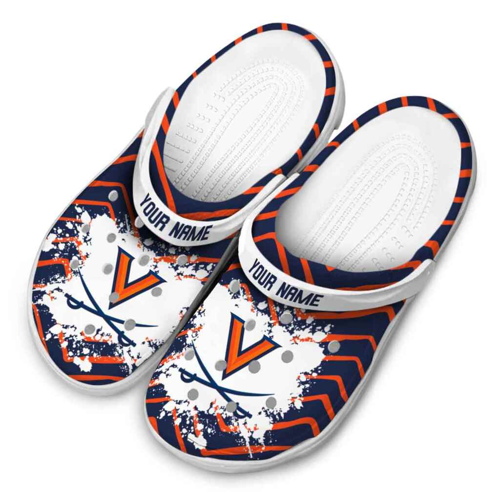 Personalized Virginia Cavaliers Zigzag Paint Burst ClogTVC1801796 - Image 4