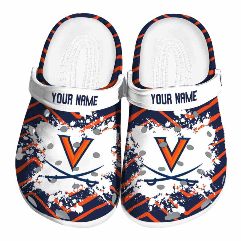 Personalized Virginia Cavaliers Zigzag Paint Burst ClogTVC1801796