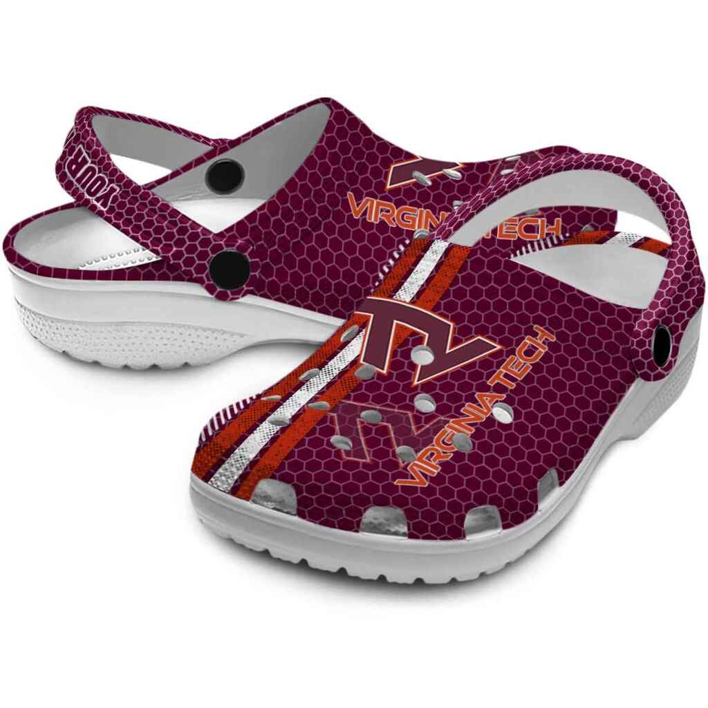 Personalized Virginia Tech Hokies Contrasting Stripes ClogTVC1801134 - Image 3