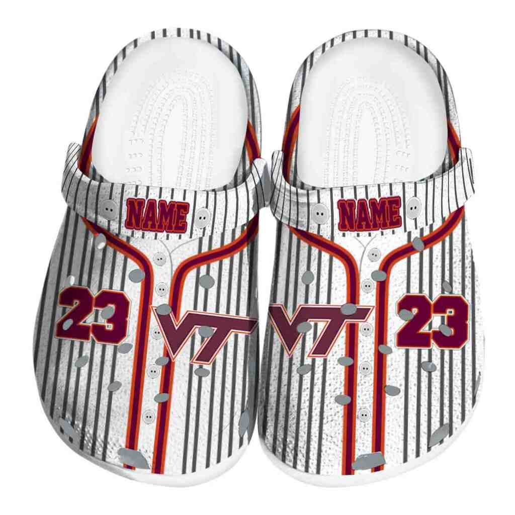 Personalized Virginia Tech Hokies Pinstripe Pattern ClogTVC1801133