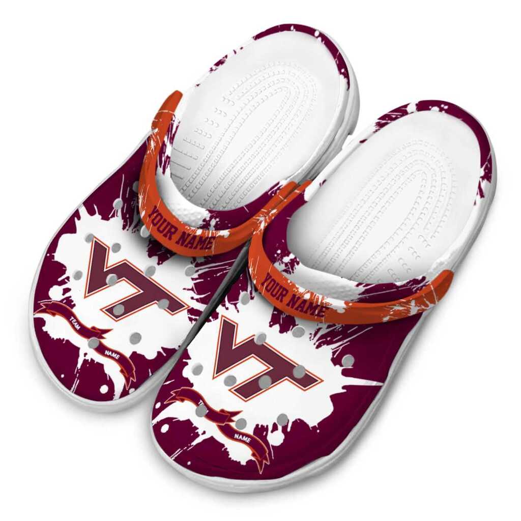 Personalized Virginia Tech Hokies Splatter Pattern ClogTVC1801133 - Image 4