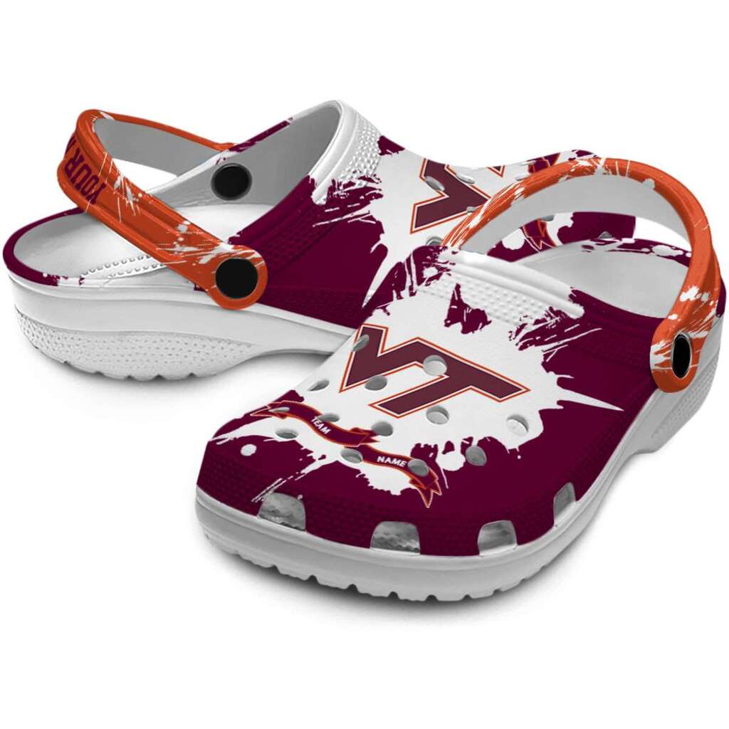 Personalized Virginia Tech Hokies Splatter Pattern ClogTVC1801133 - Image 3