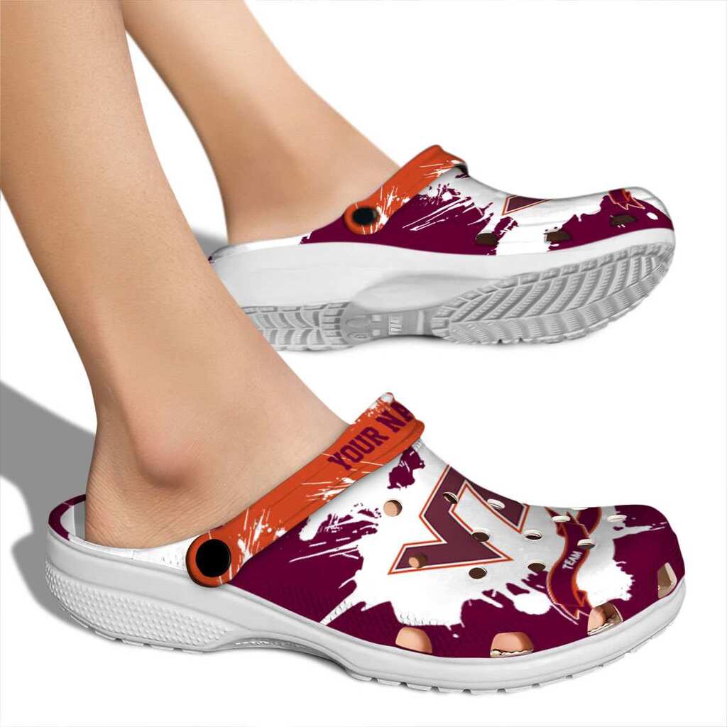Personalized Virginia Tech Hokies Splatter Pattern ClogTVC1801133 - Image 2