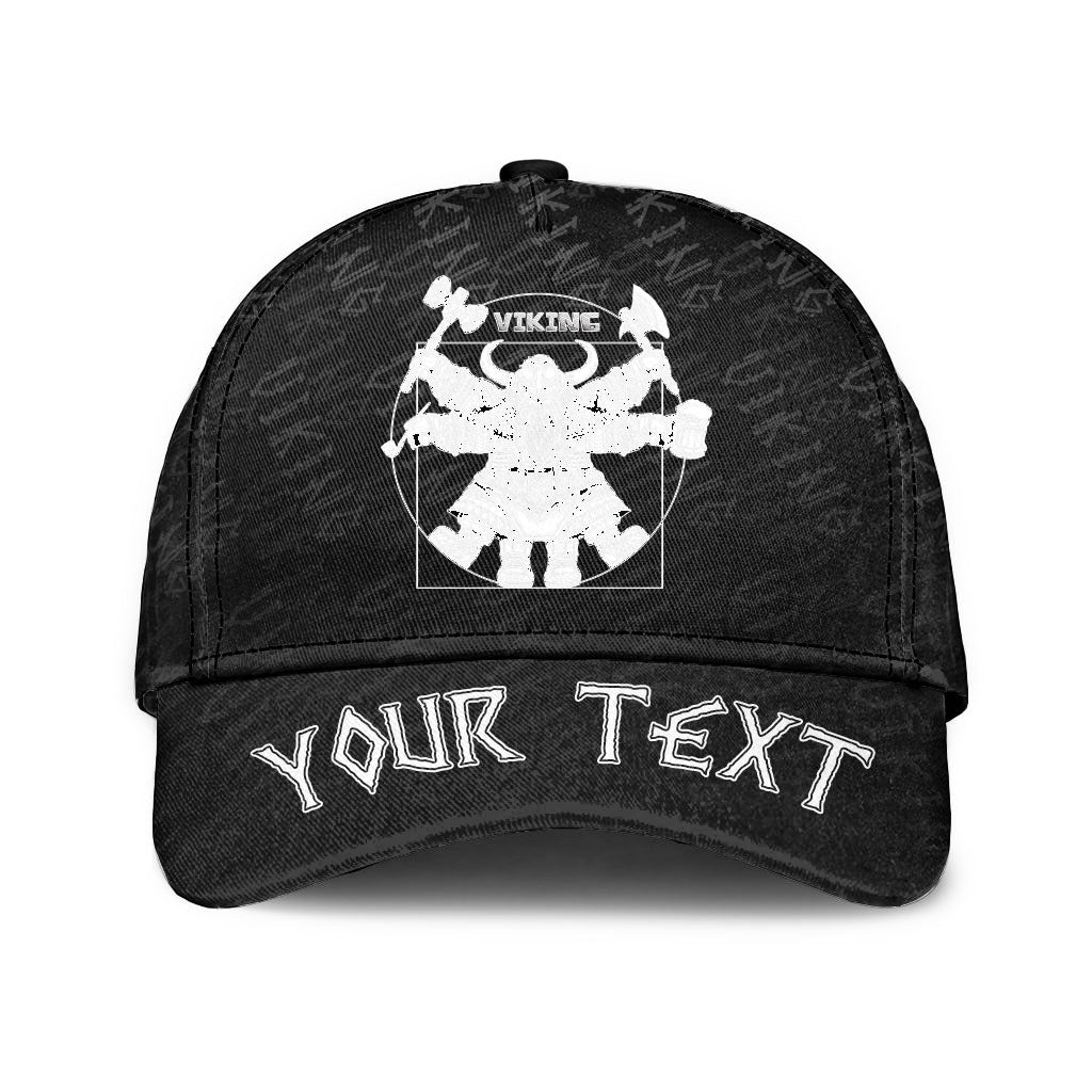 Personalized Vitruvian Viking Classic Cap 3D Baseball Caps Trucker Hats Custom Hats Gifts For Men & Women