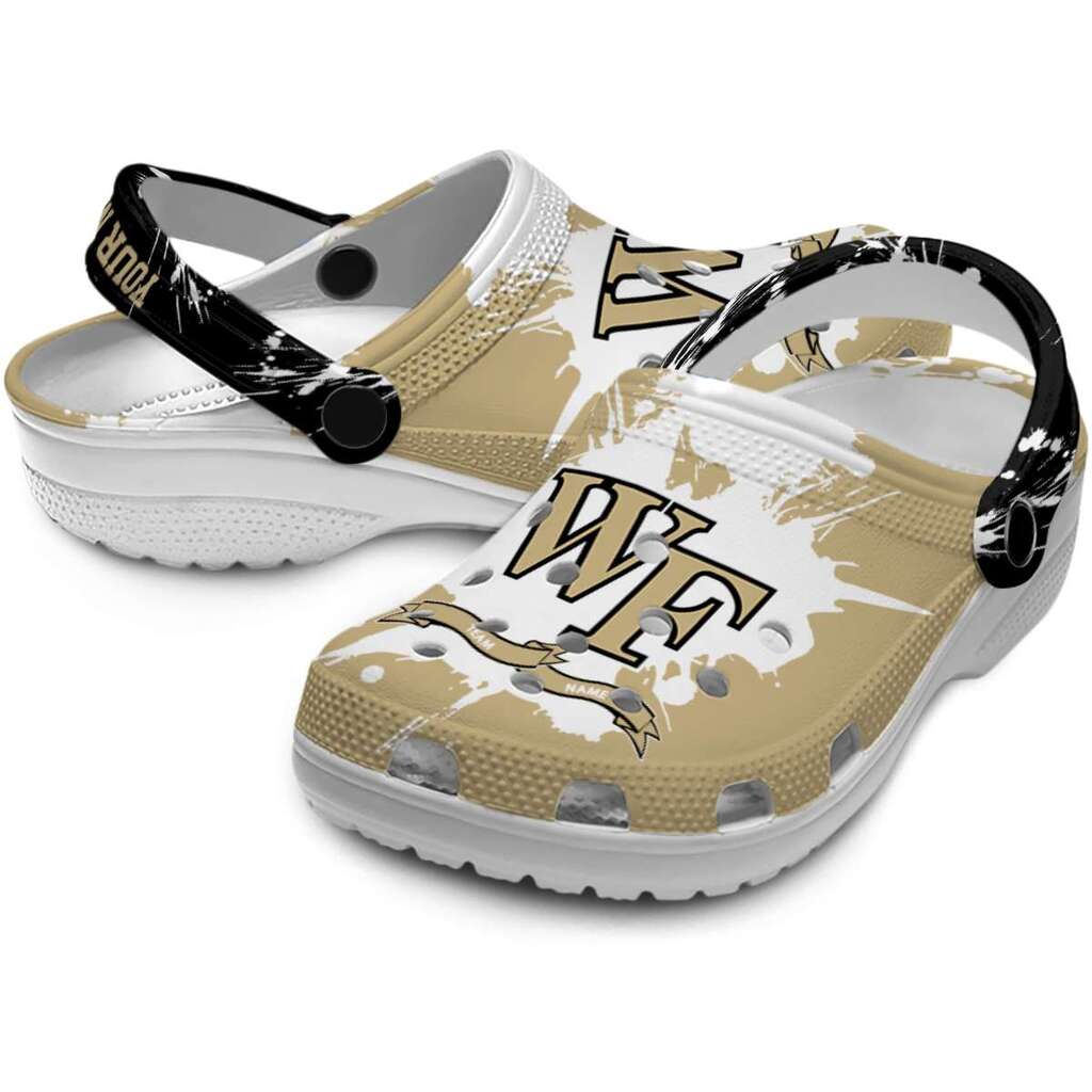 Personalized Wake Forest Demon Deacons Splatter Pattern ClogTVC1801745 - Image 3