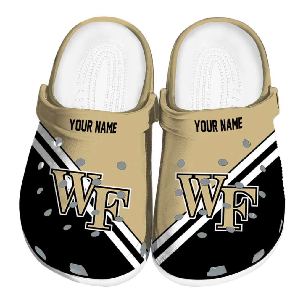 Personalized Wake Forest Demon Deacons Striped Accents ClogTVC1801835