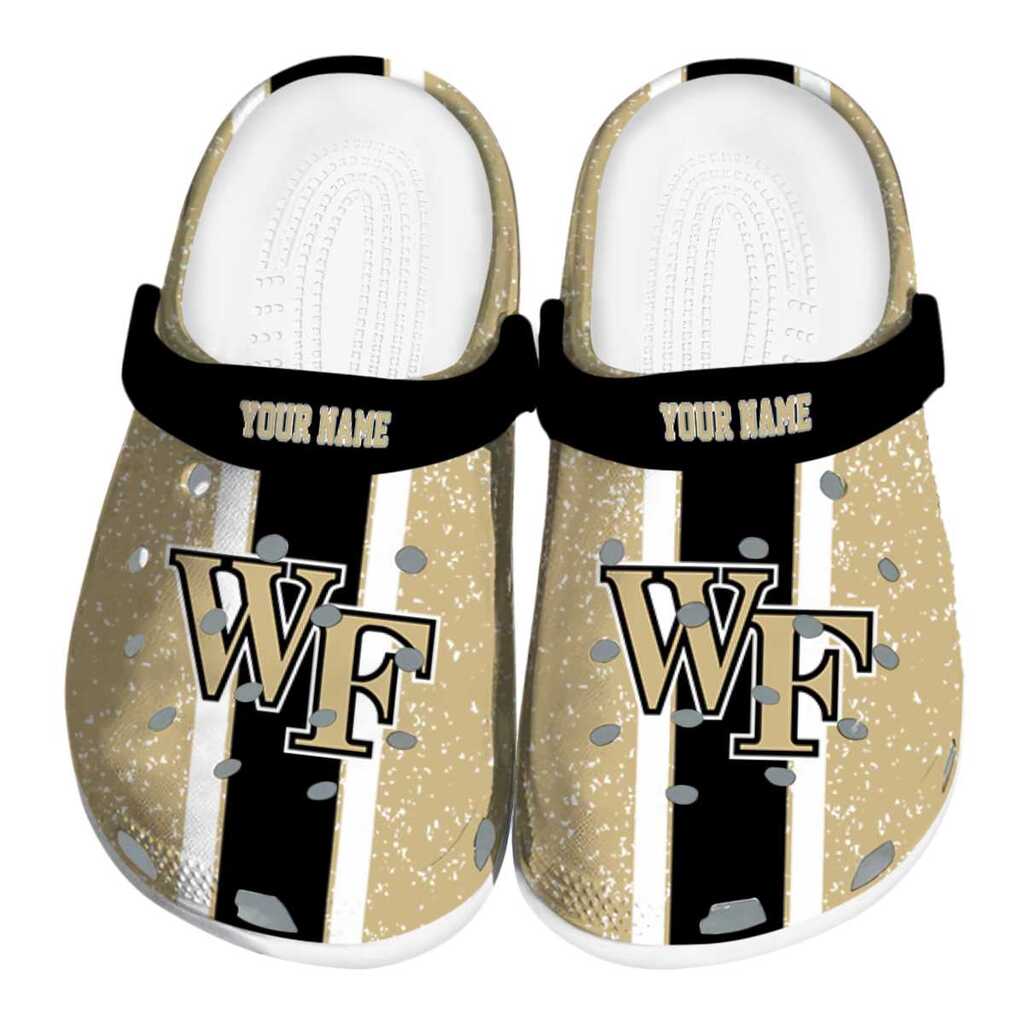 Personalized Wake Forest Demon Deacons Vertical Stripes ClogTVC1801719