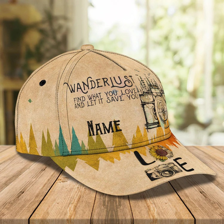 Personalized Wanderlust 3D Baseball Cap, Wanderlust Hat for Him Trucker Hats Custom Hats Gifts For Men & Women