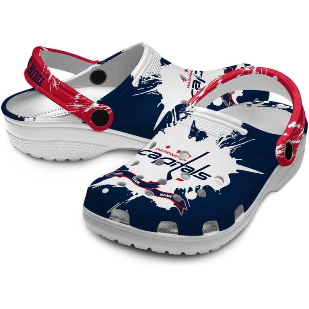 Personalized Washington Capitals Splatter Pattern ClogTVC1801861 - Image 3