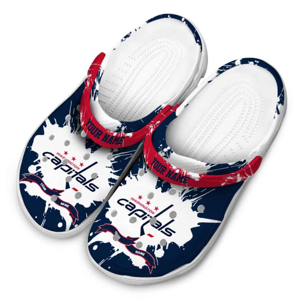 Personalized Washington Capitals Splatter Pattern ClogTVC1801861 - Image 4