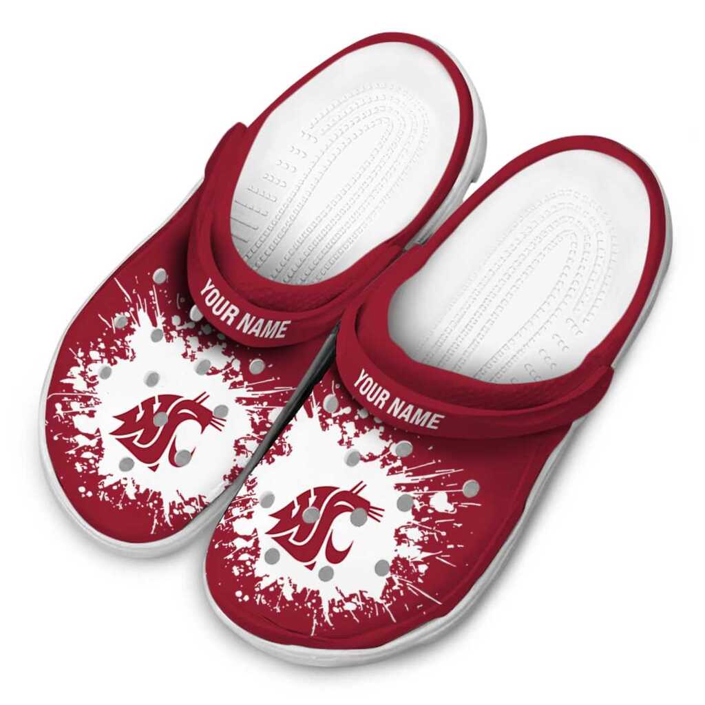 Personalized Washington State Cougars Splatter Background ClogTVC1801720 - Image 4