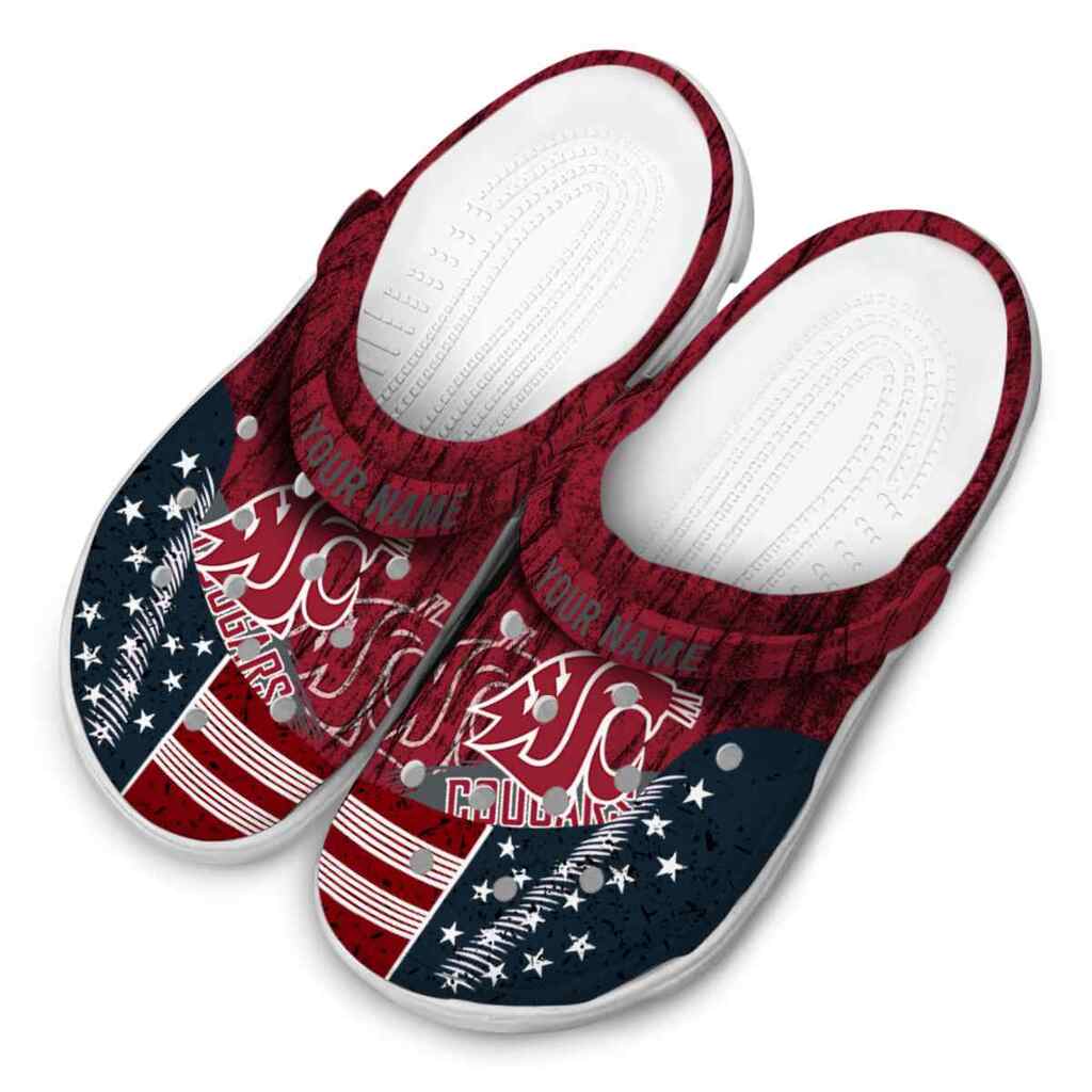 Personalized Washington State Cougars Star-Spangled Side Pattern ClogTVC1801746 - Image 4