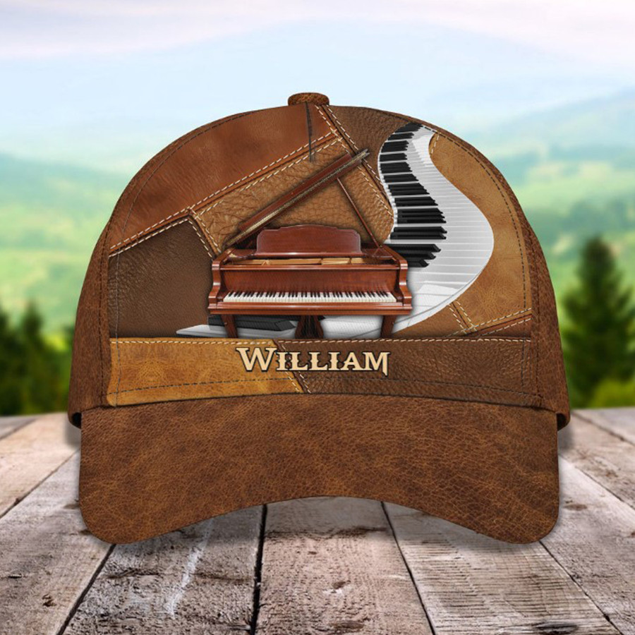 Personalized Water Color Piano 3D Baseball Cap for Girl, Piano Hat for Girlfriend Birthday Trucker Hats Custom Hats Gifts For Men & Women