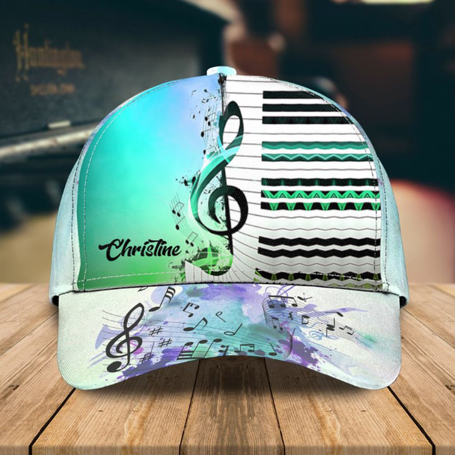 Personalized Water Color Piano 3D Baseball Cap for Girl, Piano Hat for Girlfriend Birthday Trucker Hats Custom Hats Gifts For Men & Women