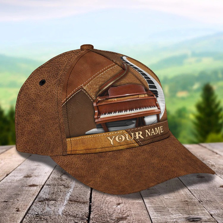 Personalized Water Color Piano 3D Baseball Cap for Girl, Piano Hat for Girlfriend Birthday Trucker Hats Custom Hats Gifts For Men & Women