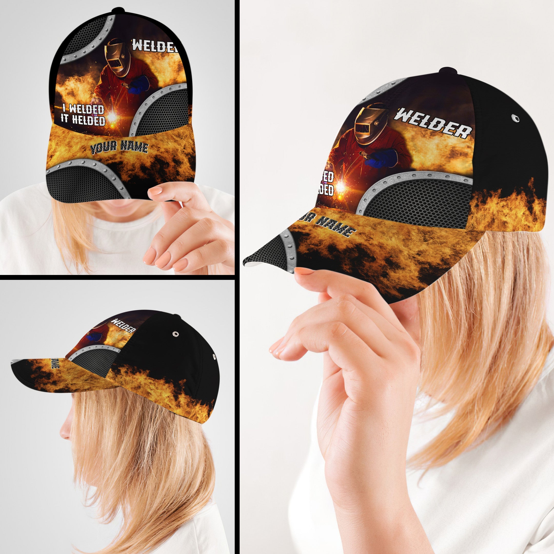 Personalized Welder Hat Classic Cap Trucker Hats Custom Hats Gifts For Men & Women