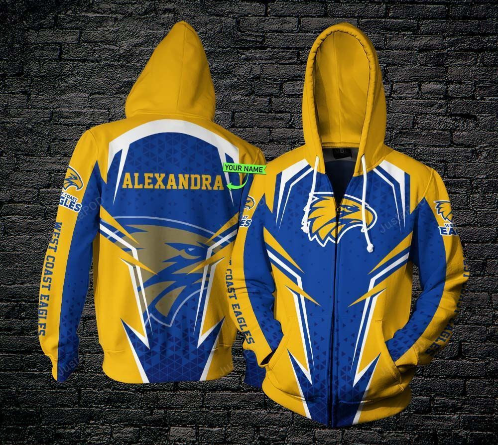 Personalized West Coast Eagles 3D All Over Print Hoodie, Zip Hoodie